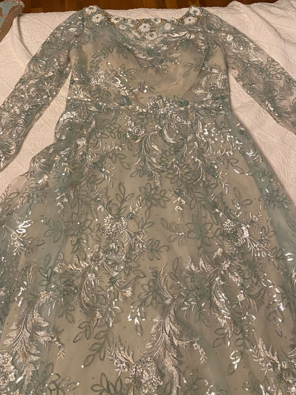 Shimmering Mac Duggal 67498 Bateau Neck Gown Size 14